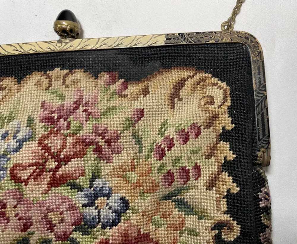 Antique handmade Victorian petit point needlepoin… - image 8