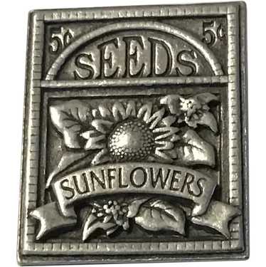 2003 Pewter Birds and Blooms Sunflower Seed Packet