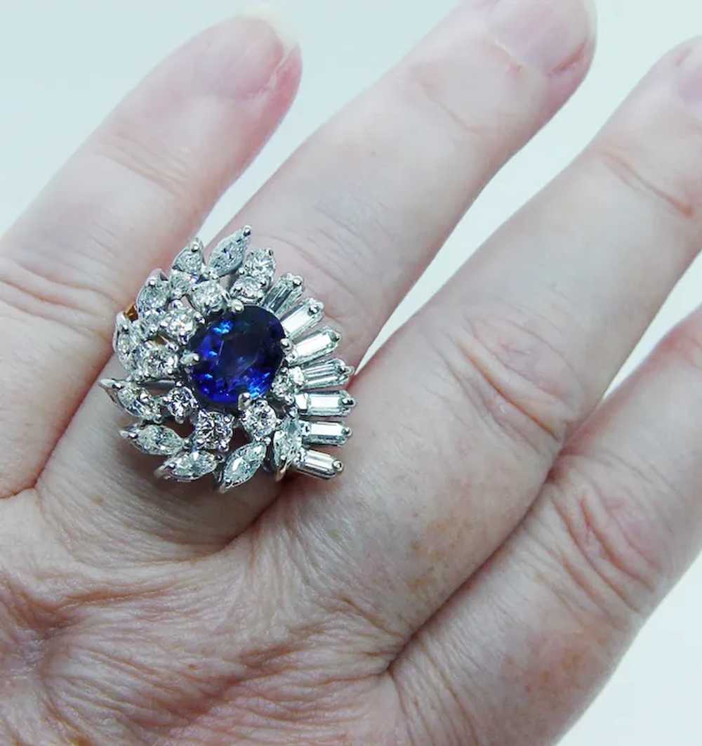 GIA Sri Lanka Sapphire Marquise Baguette Diamond … - image 2