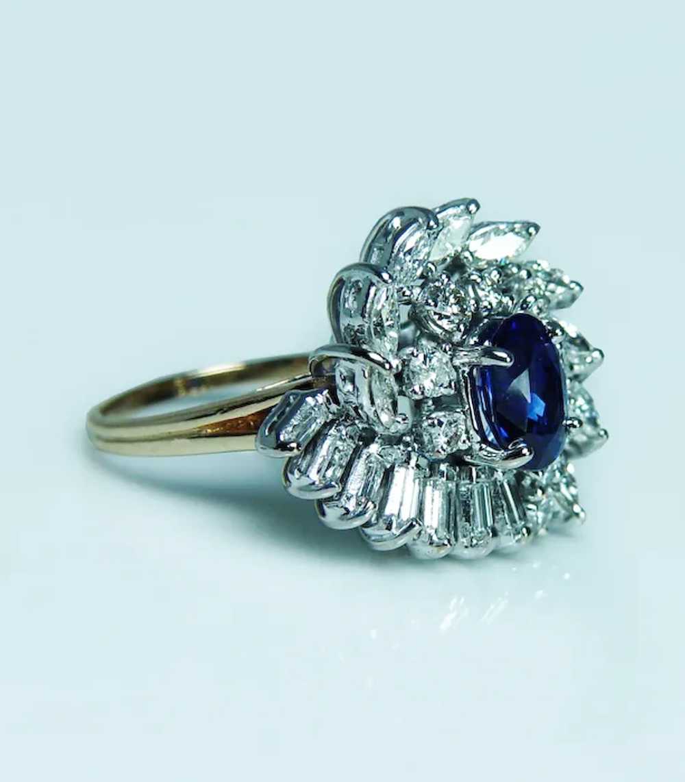 GIA Sri Lanka Sapphire Marquise Baguette Diamond … - image 7
