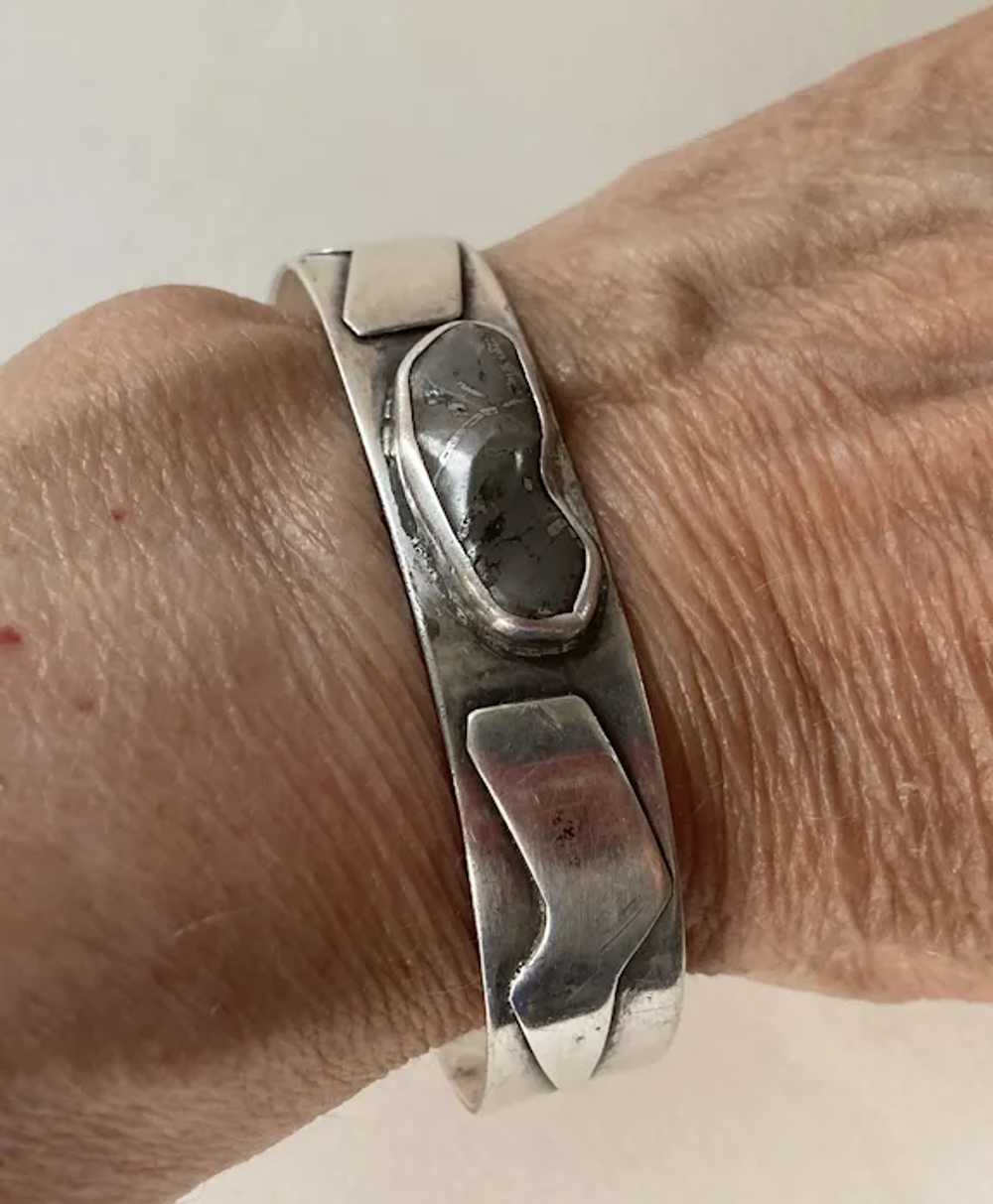 REDUCED Unusual One Of A Kind Silver Cuff Bracele… - image 6