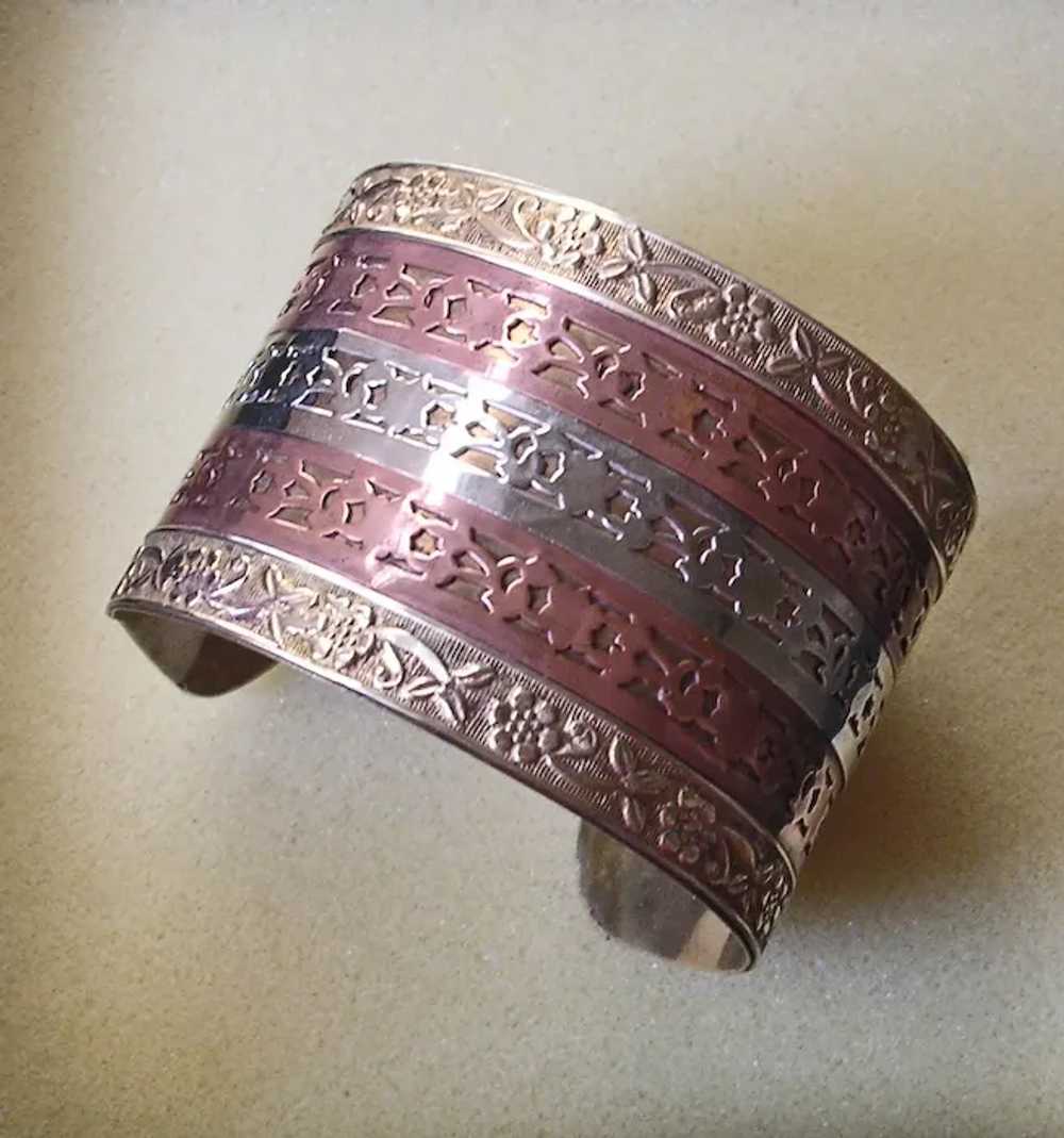 Wide Copper or Brass Bangle - image 2