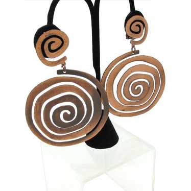 Coiled Copper Concentric Circle Earrings