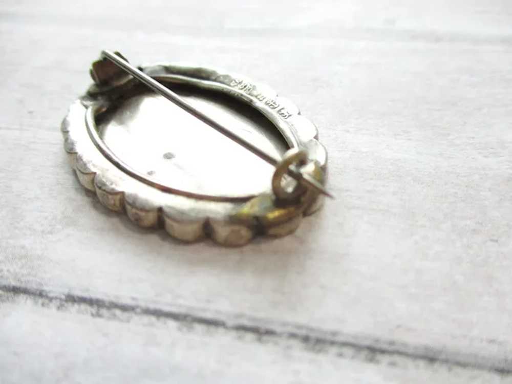 Antique Victorian Horseshoe Brooch Forget Me Not … - image 10