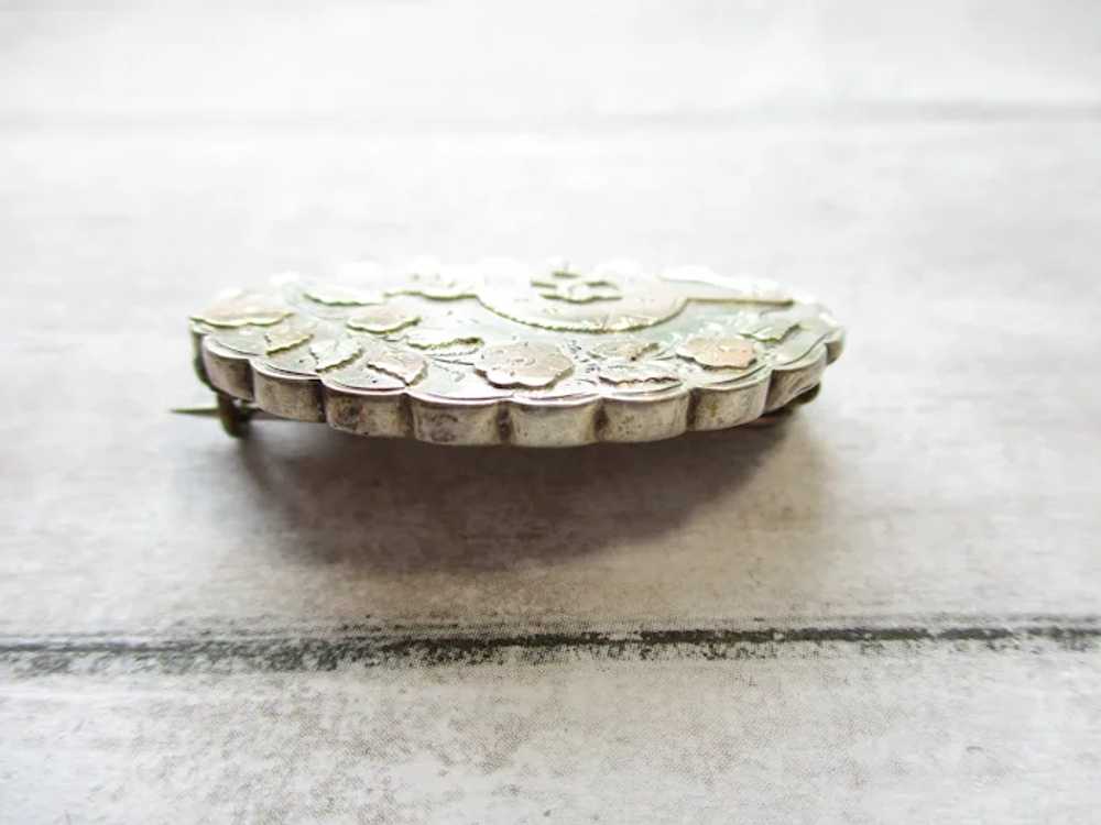 Antique Victorian Horseshoe Brooch Forget Me Not … - image 7