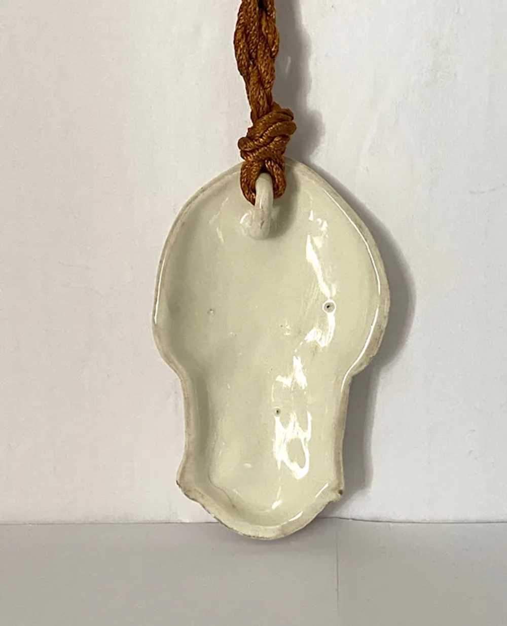Vintage Chinese Ceramic Immortal Necklace - image 4