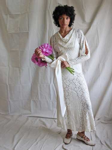 30s Lace Split Sleeve Dress - image 1