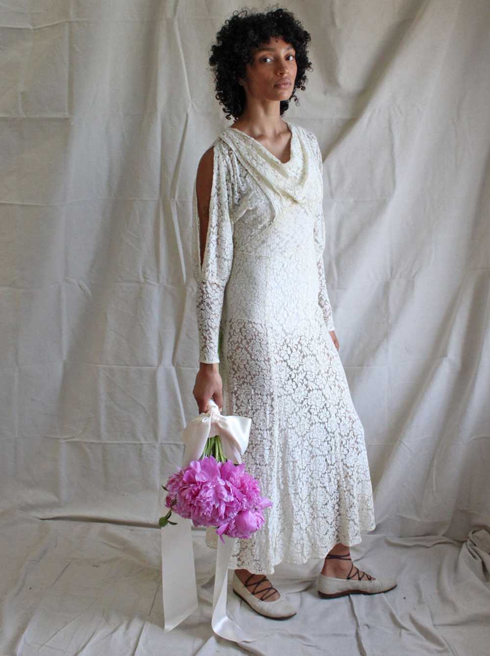 30s Lace Split Sleeve Dress - image 5
