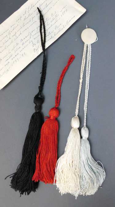2 Graduation Cap Tassel Sets from late 1800s with 