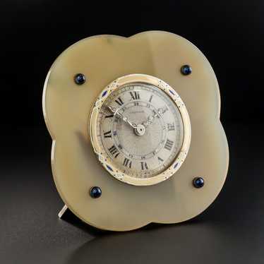Cartier Art Deco Agate Table Clock - image 1