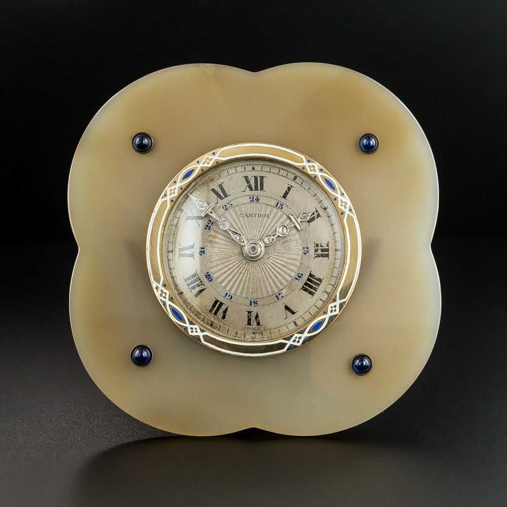 Cartier Art Deco Agate Table Clock - image 3