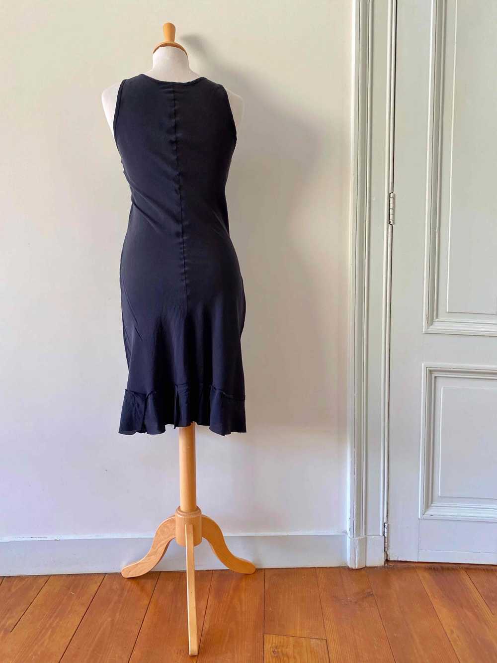 Silk slip dress - Silk slip dress, 100% black sil… - image 6