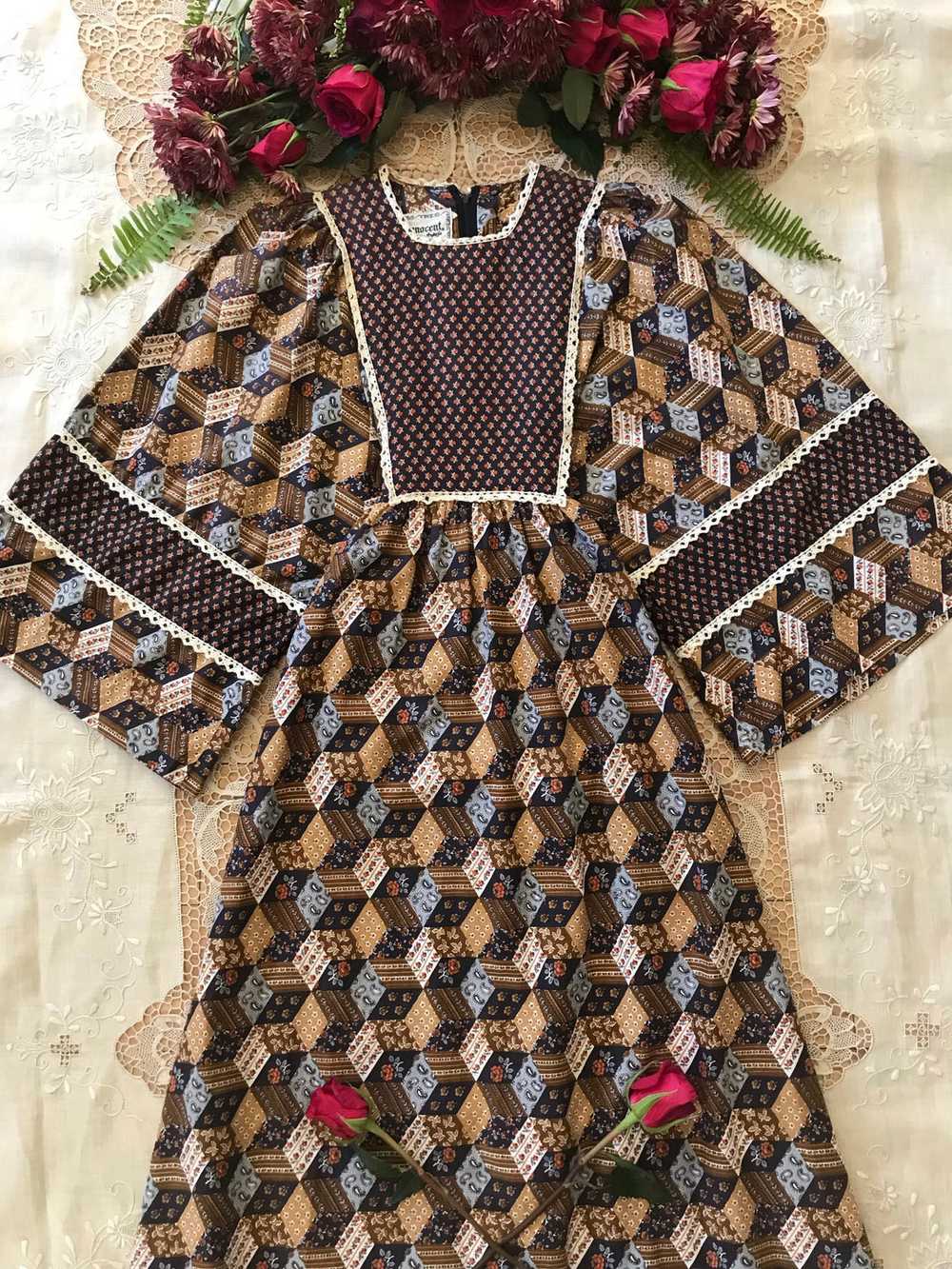 1970’s vintage patchwork calico kimono dress by Y… - image 2