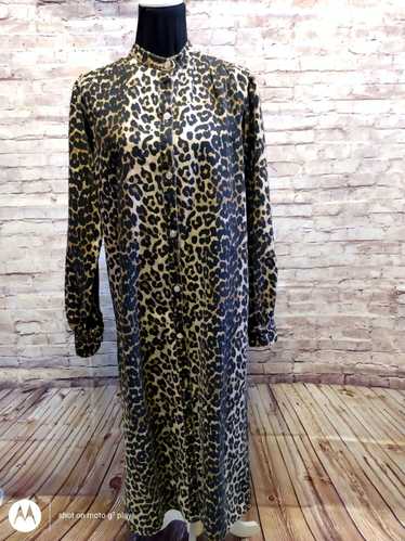 Gianni Ganni Leopard Denim Maxi Dress