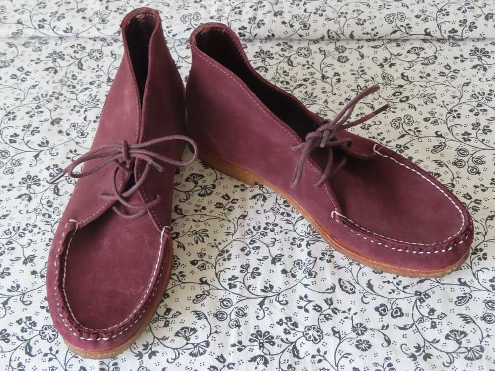 Designer × Quoddy quoddy oxblood red suede ankle … - image 1