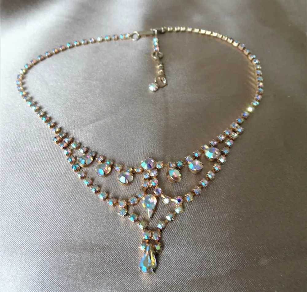 GLAMOROUS Rhinestone Glass Necklace,Swarovski Cry… - image 3