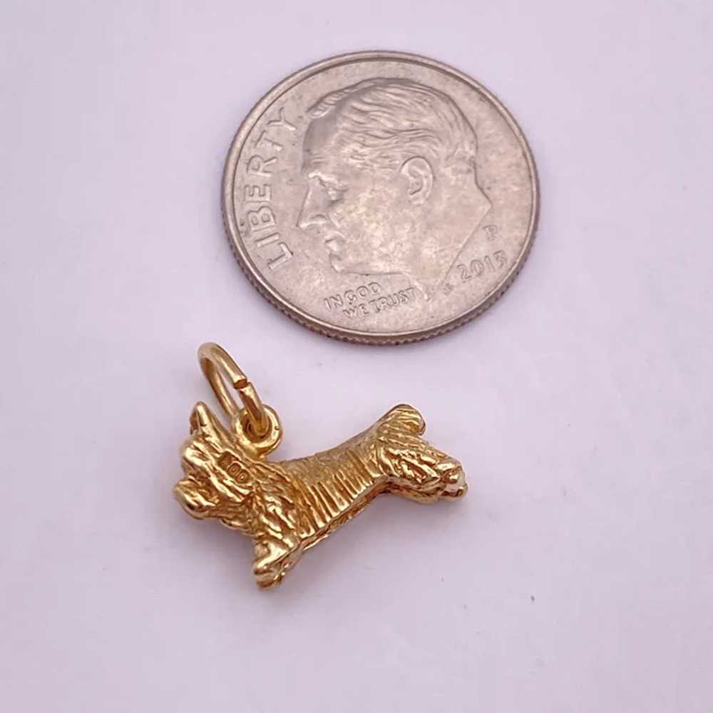 Yorkie Vintage Dog Charm 10K Gold, Yorkshire Terr… - image 3