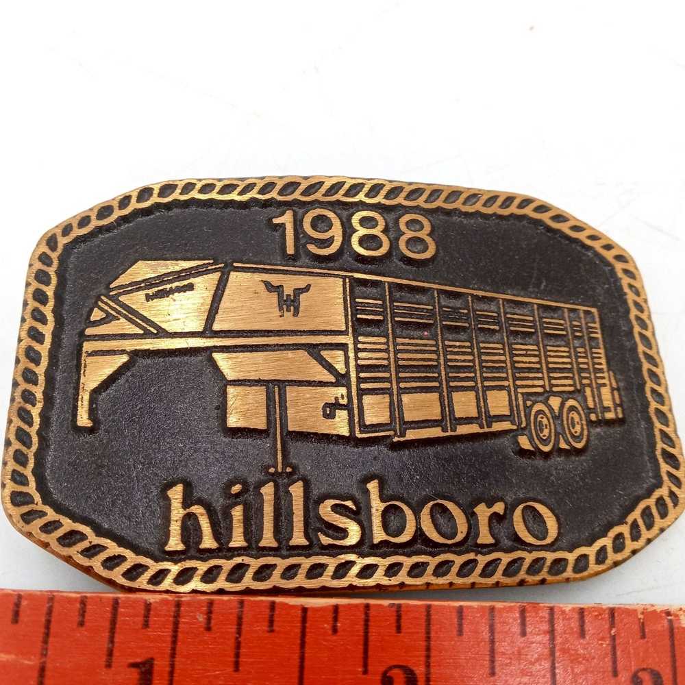 Vintage Livestock Trailer Belt Buckle 1988 Trucke… - image 2