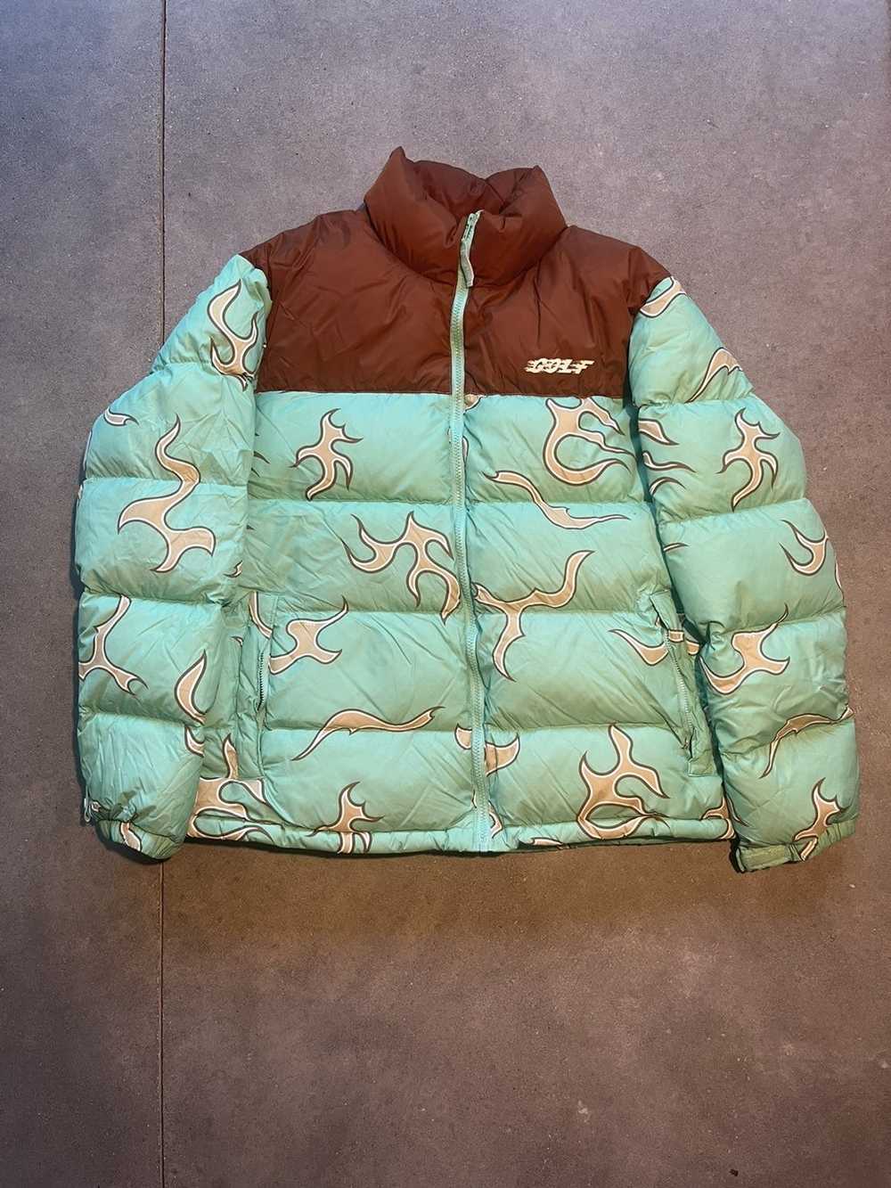 GOLF WANG LEATHER FLAME PUFFY JACKET