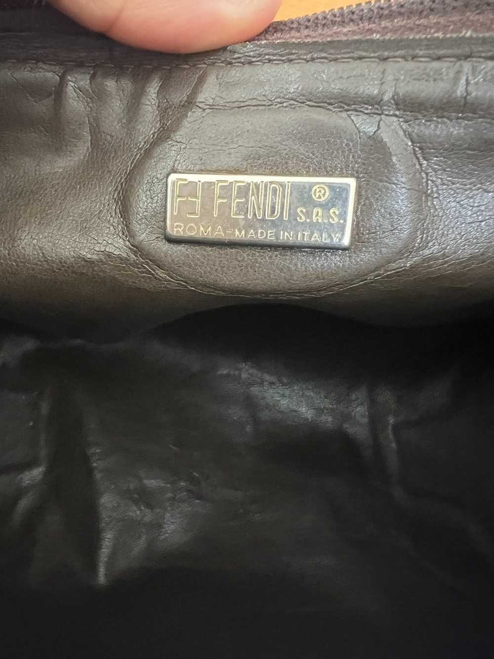 Fendi Authentic Vintage FENDI canvas/leather brown - image 8