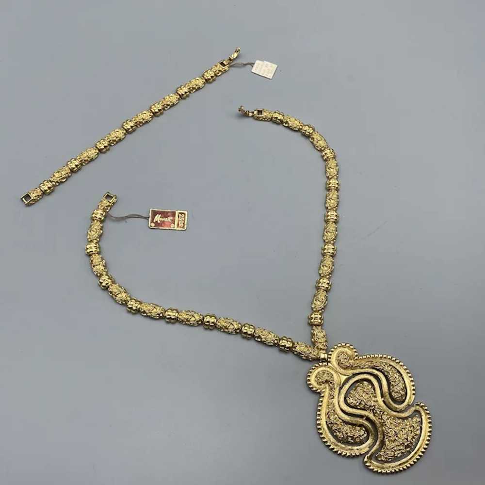 Vintage Monet ETRUSCA Statement Necklace Bracelet… - image 10