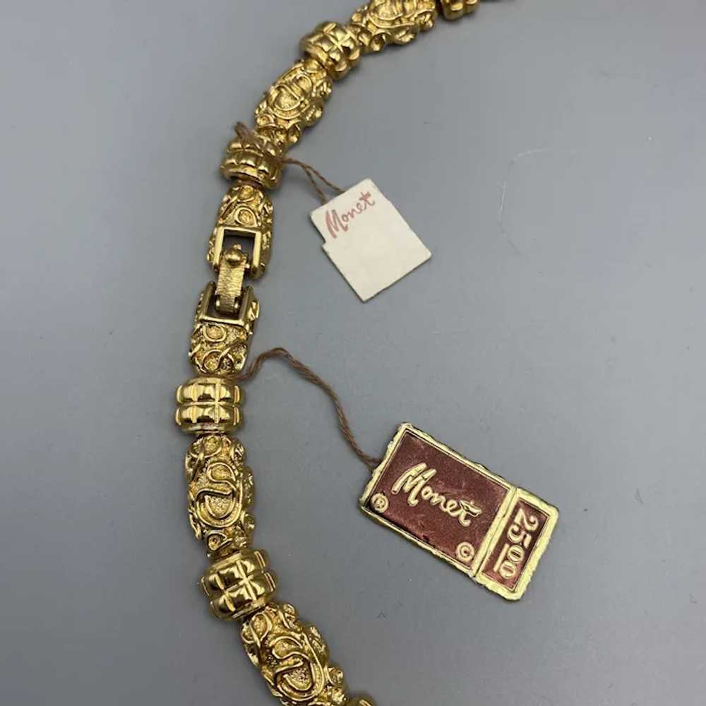 Vintage Monet ETRUSCA Statement Necklace Bracelet… - image 4