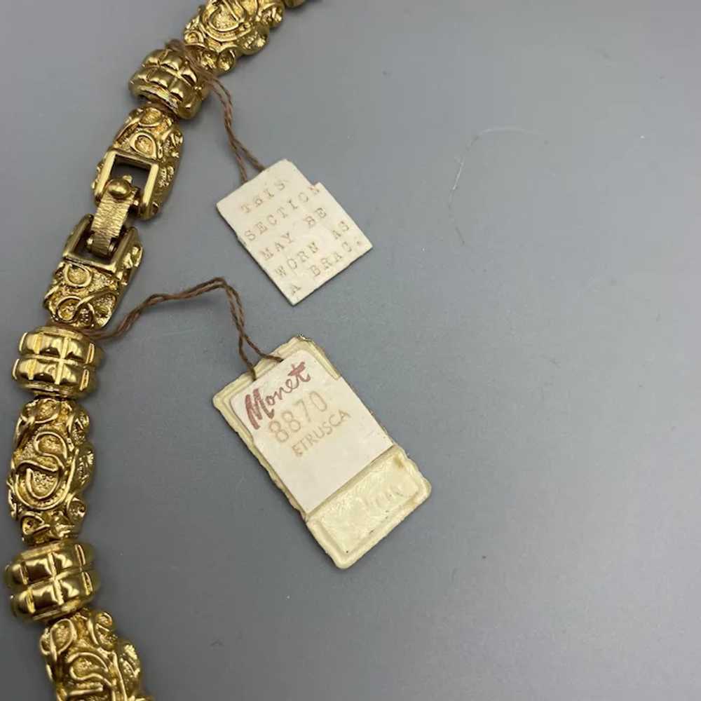 Vintage Monet ETRUSCA Statement Necklace Bracelet… - image 5
