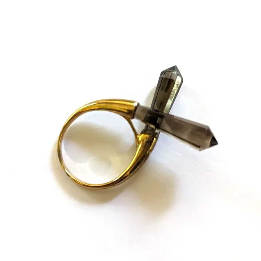 Smokey Quartz Costume Jewelry Ring - image 2