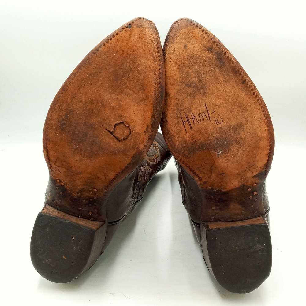 Nocona Vintage Nocona Cowboy Boots Brown Leather … - image 10