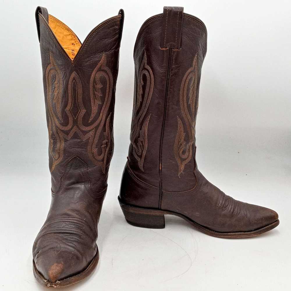 Nocona Vintage Nocona Cowboy Boots Brown Leather … - image 12