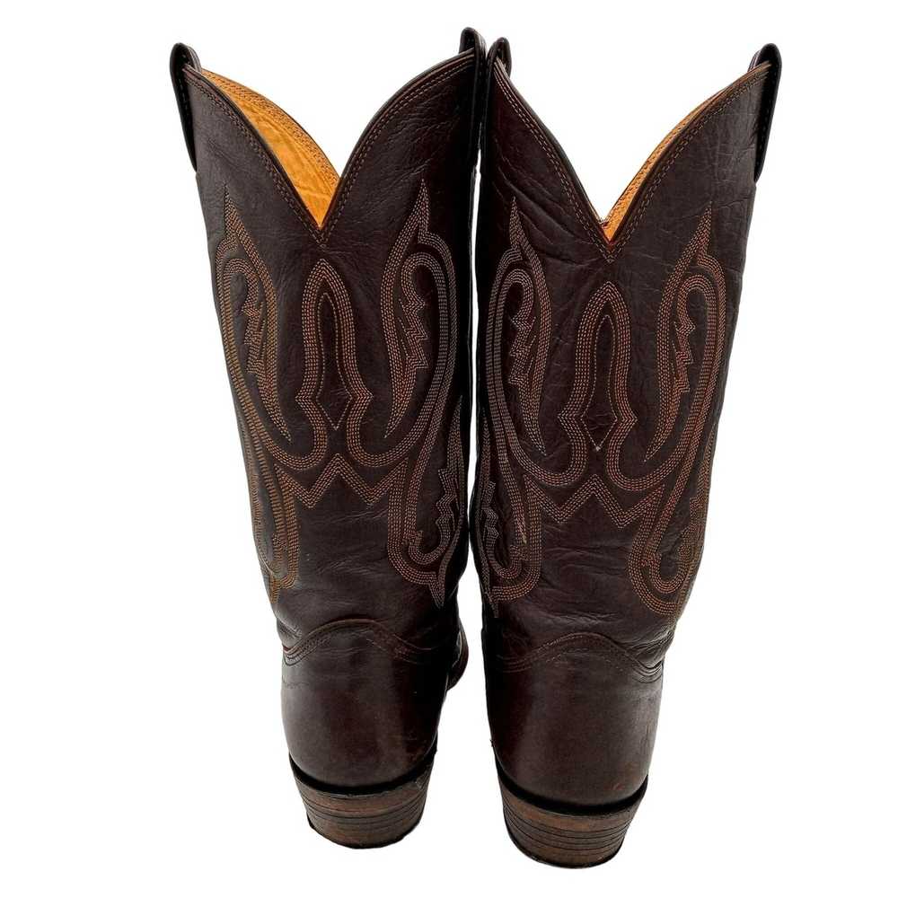 Nocona Vintage Nocona Cowboy Boots Brown Leather … - image 3