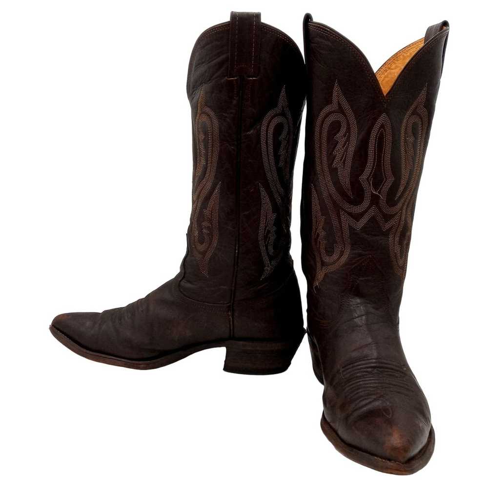 Nocona Vintage Nocona Cowboy Boots Brown Leather … - image 5