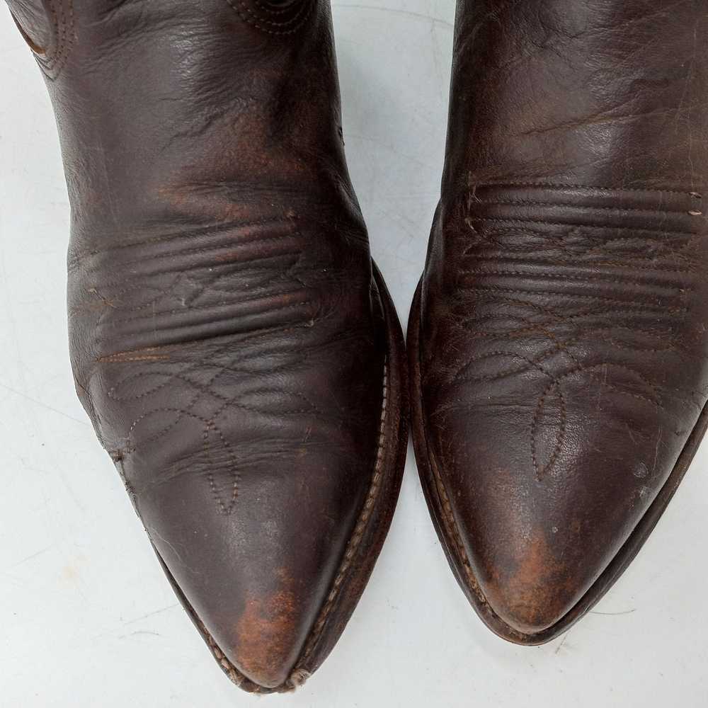 Nocona Vintage Nocona Cowboy Boots Brown Leather … - image 7