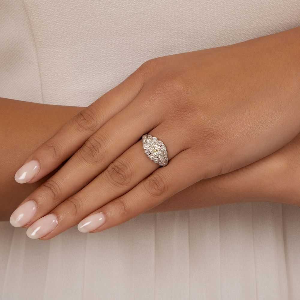 Art Deco .55 Carat Diamond Engagement Ring - image 4
