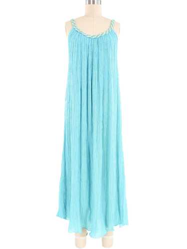 Turquoise Grecian Gauze Midi Dress
