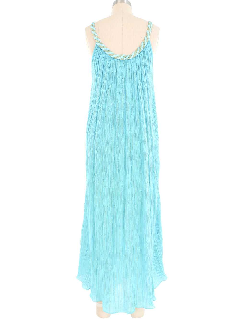 Turquoise Grecian Gauze Midi Dress - image 5