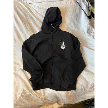 Bowery Bowery Supply Black Skeleton Peace Hoodie M