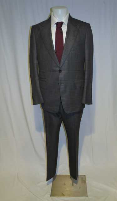 Tom Ford Shelton Current Silk Blend Gray Plaid Two