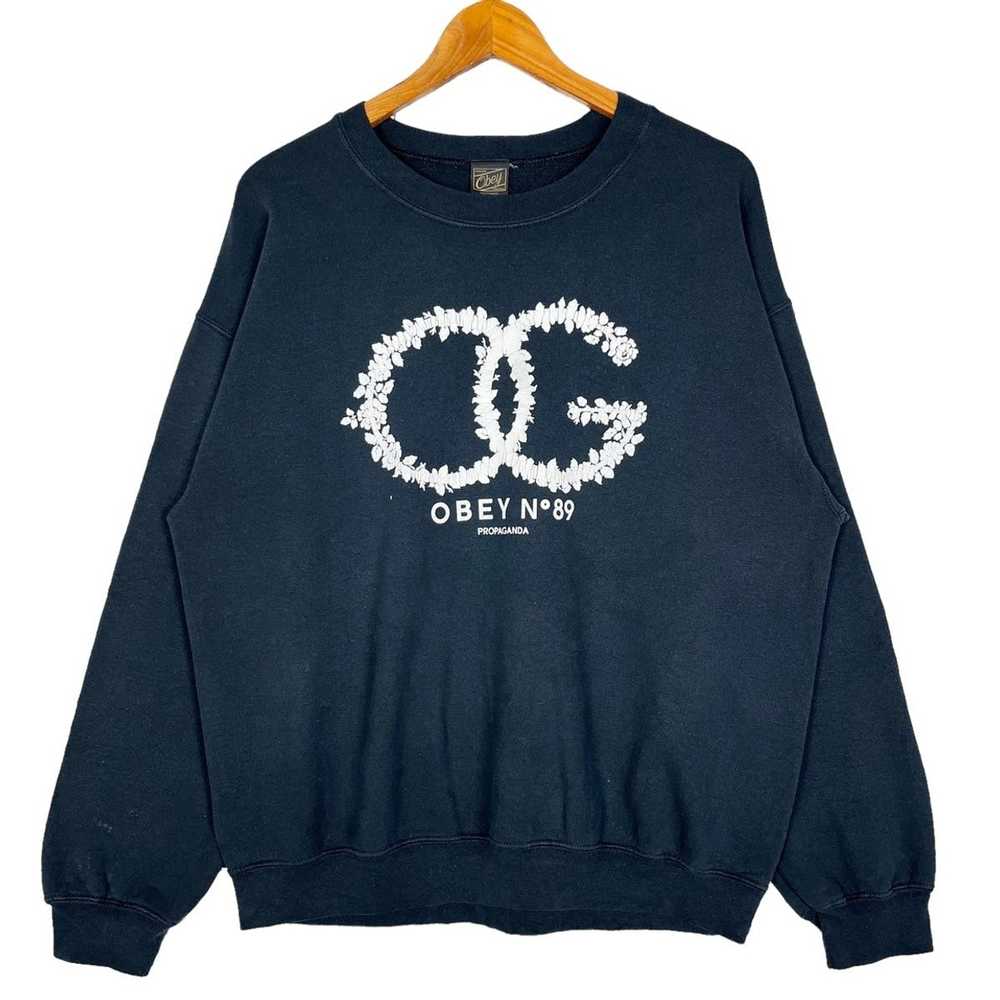 Obey × Streetwear Obey Propaganda Big Logo Crewne… - image 1