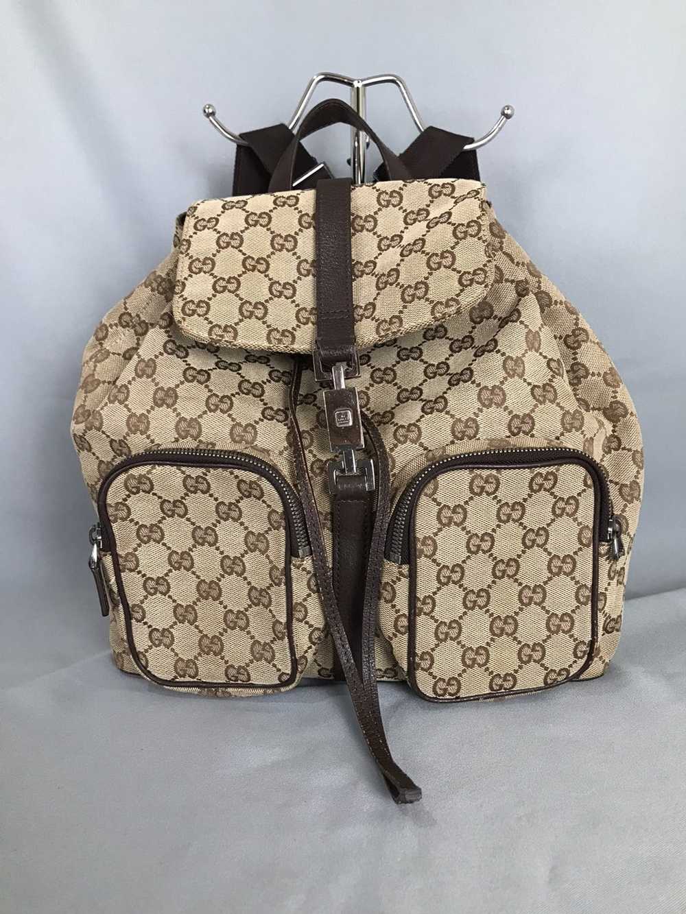 Gucci GUCCI - BEIGE GG CANVAS JACKIE BACKPACK VIN… - image 1