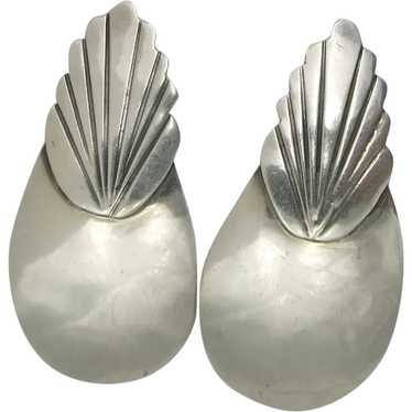 Sterling Silver Native American Feather Earrings - image 1