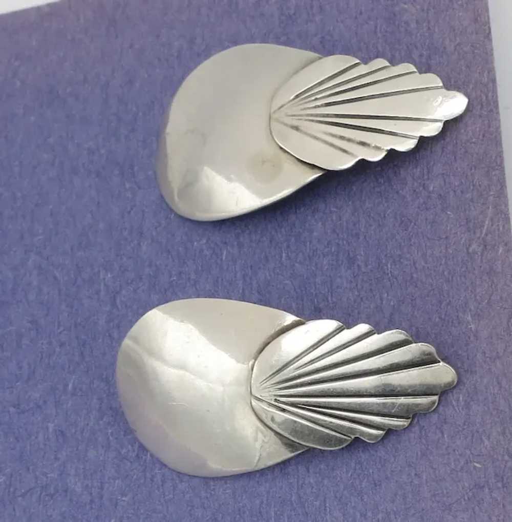 Sterling Silver Native American Feather Earrings - image 2