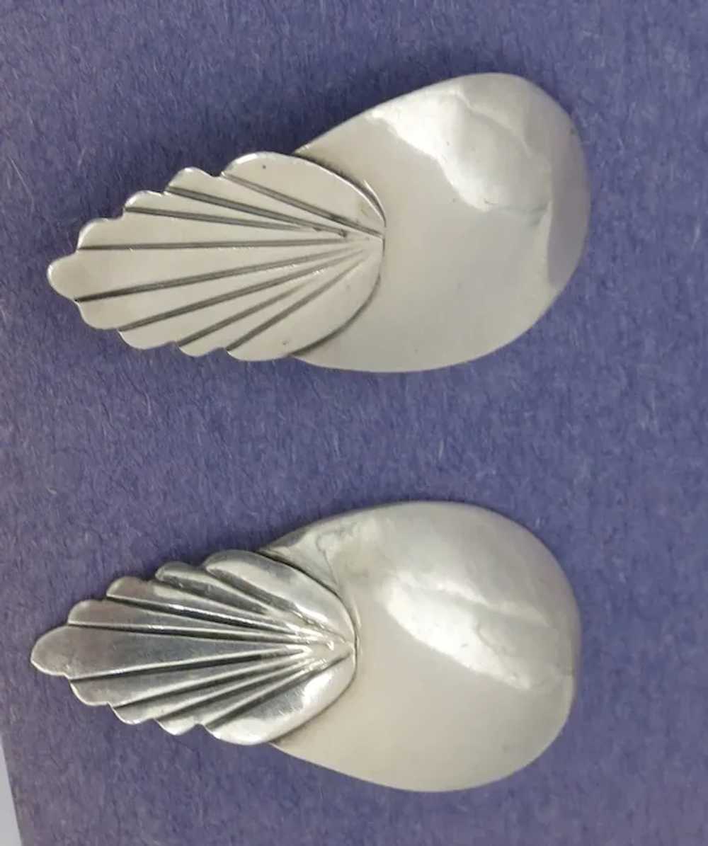 Sterling Silver Native American Feather Earrings - image 3