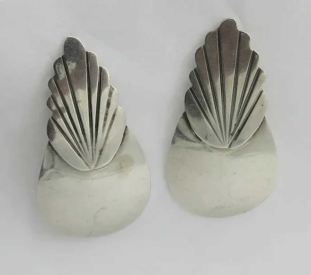 Sterling Silver Native American Feather Earrings - image 4