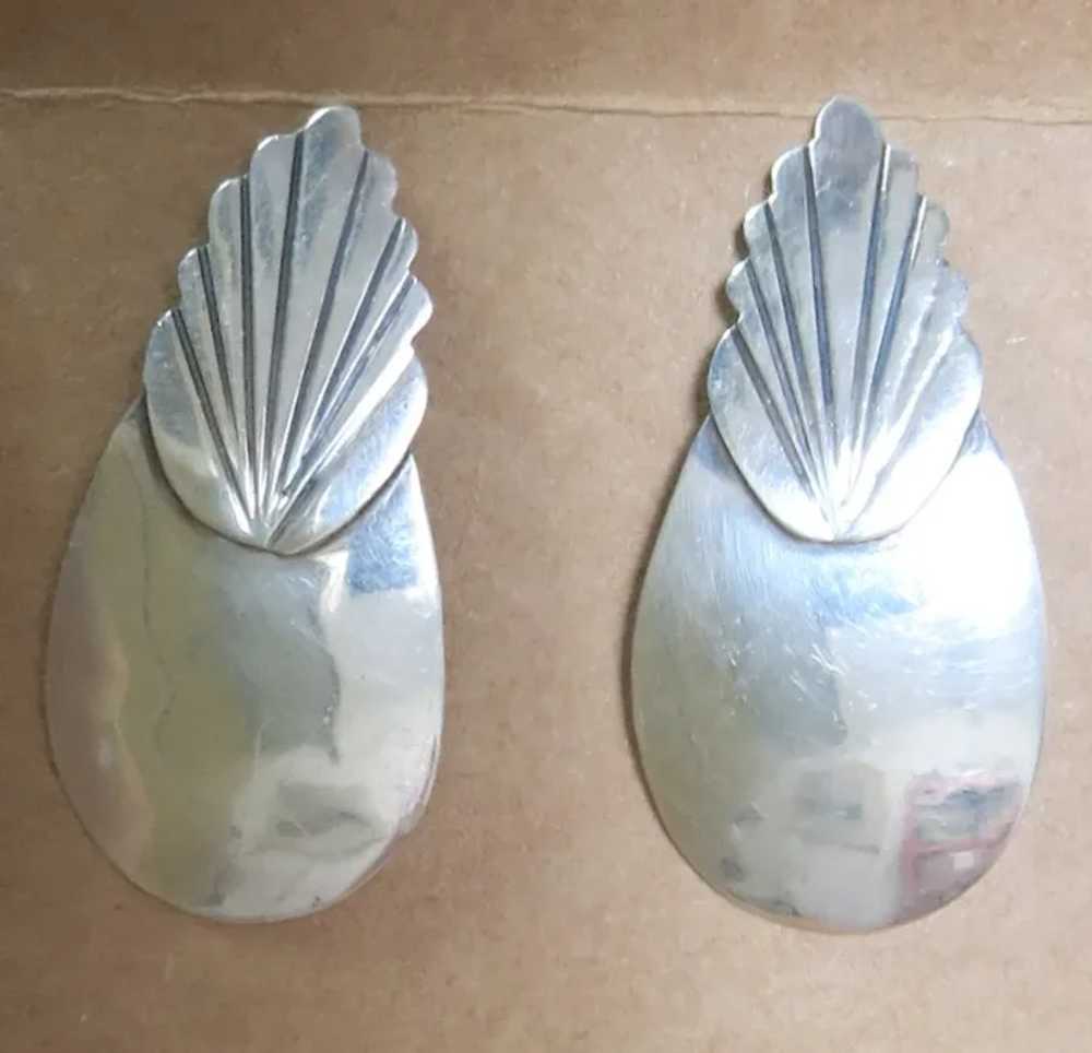 Sterling Silver Native American Feather Earrings - image 5