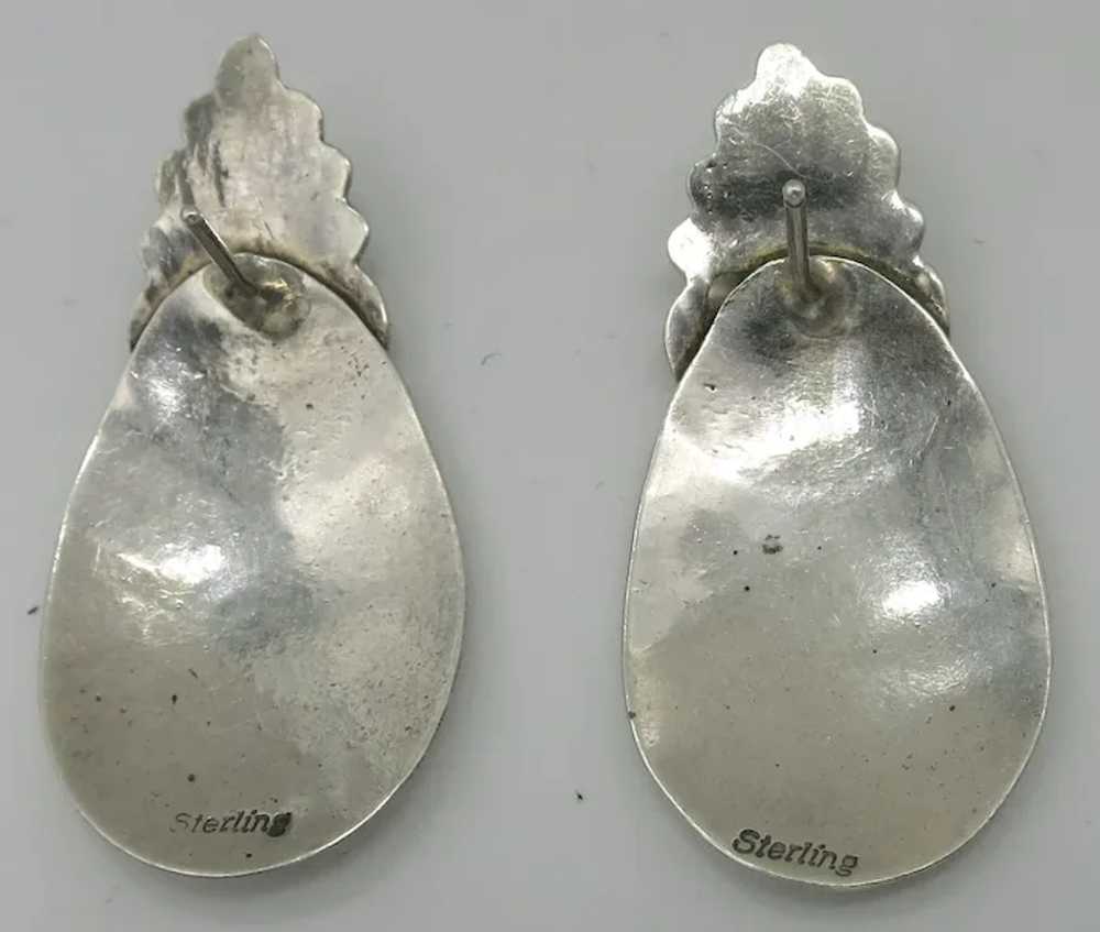Sterling Silver Native American Feather Earrings - image 6