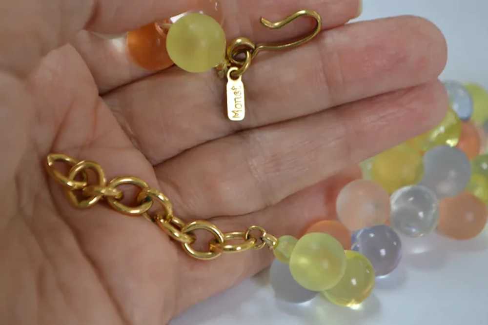 Monet Wisteria Pastel Lucite Bubbles Necklace and… - image 11