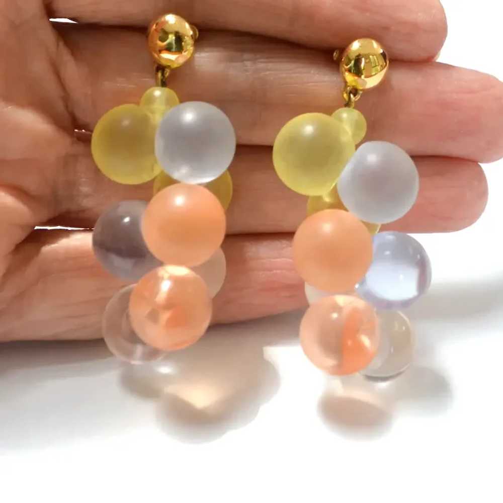 Monet Wisteria Pastel Lucite Bubbles Necklace and… - image 6