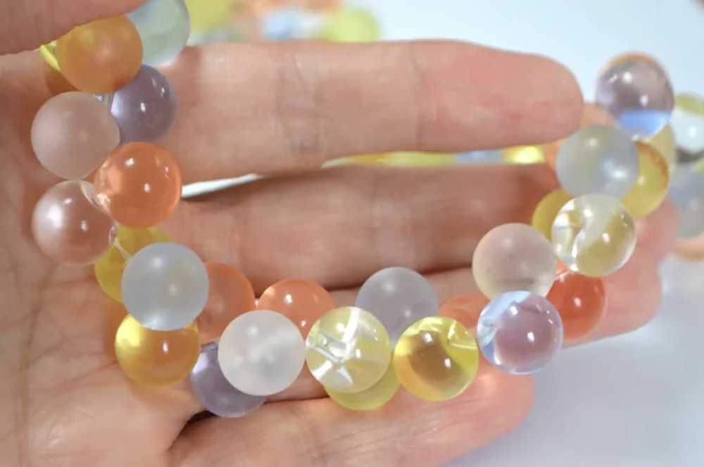 Monet Wisteria Pastel Lucite Bubbles Necklace and… - image 8