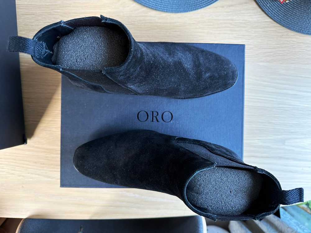 Oro Los Angeles Black Suede Chelsea Leather Boots - image 3